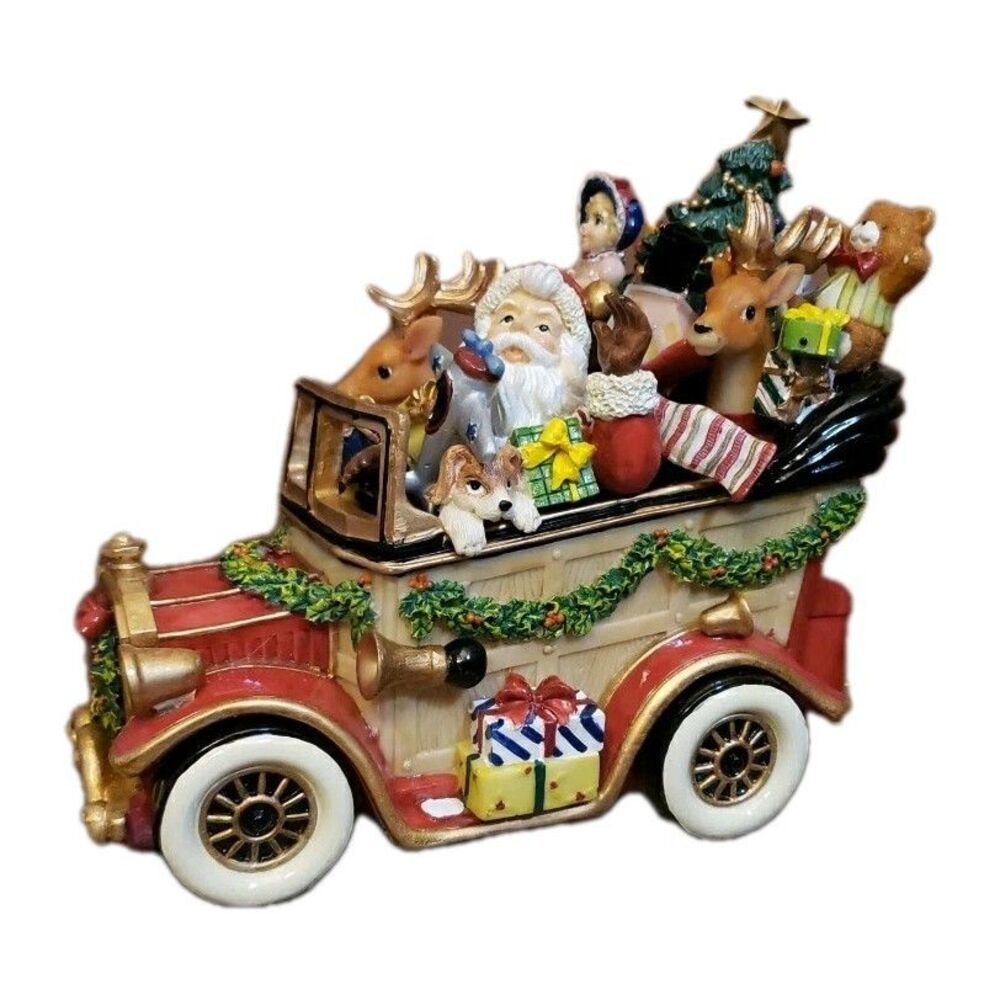 Fitz and Floyd Musical Santa Mobile Plays We Wish You a Merry Christmas w/ Box